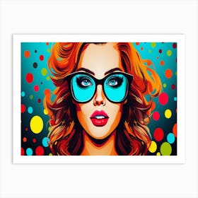 Girl With Glasses Art Print