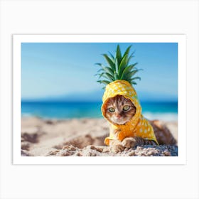 Cat In Pineapple Costume Art Print