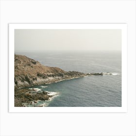 Black Rocks By The Sea, Tenerife Coastline, Analogue Travel Photography Art Print