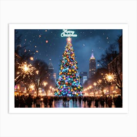 Christmas Tree In The City Art Print