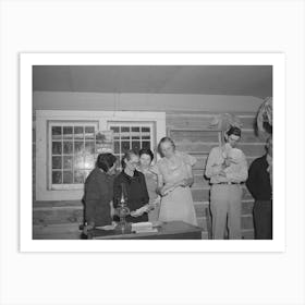 Farmers And Wives Singing At The Literary Society, Pie Town, New Mexico By Russell Lee Art Print