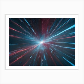 An Abstract Image Of A Colorful Explosion Of Light And Energy Art Print