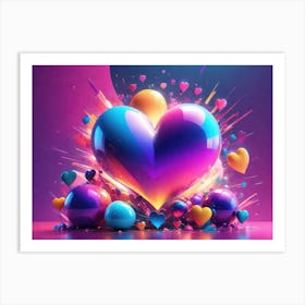 Colorful Heart Creative Art Print 29 Art Print