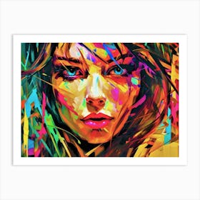 A Look Into Your Soul - Colorful Girl Art Print