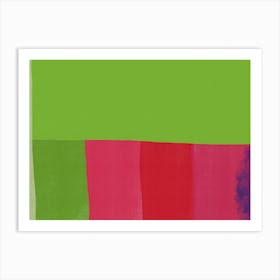 Green with red shades Art Print