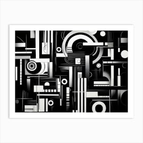 Harmony Abstract Black And White 6 Art Print
