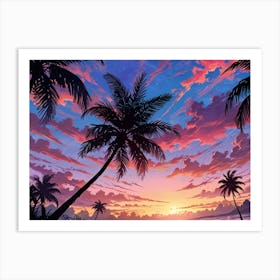 Sunset At The Beach 47 Art Print