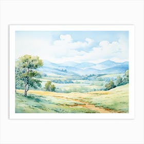 Watercolor Landscape Painting Art Print