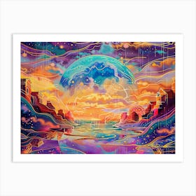 Psychedelic Landscape Art Print