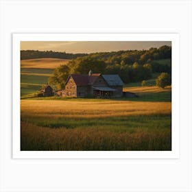 Barn At Sunset Art Print