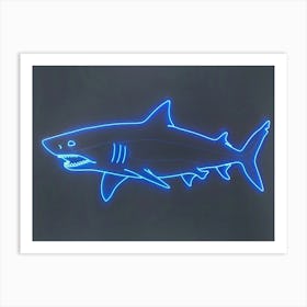 Neon Blue Greenland Shark 1 Art Print