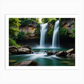 Waterfall In The Forest 4 Art Print