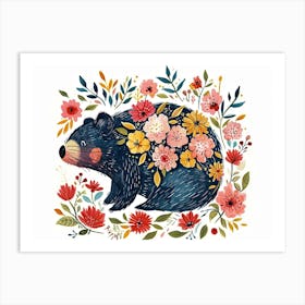 Little Floral Anteater Art Print