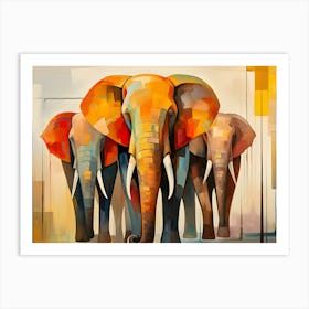 Three Elephants Art Print