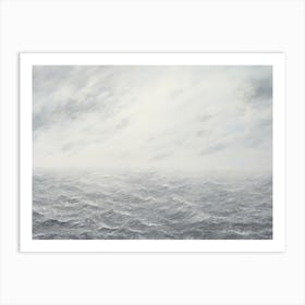 Vintage Blue Tonal Coastal Painting Art Print