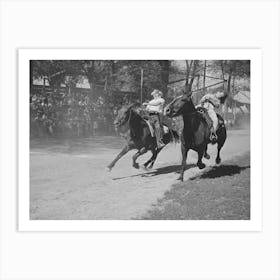 Finish Line Of Farm Boys Horse Race, Vale Oregon,This Was Supposed To Be A Boys Race But The Girls Wanted To Be In It Art Print