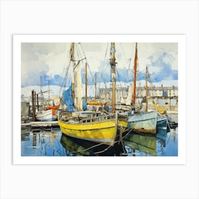 Boats In The Harbor 6 Art Print