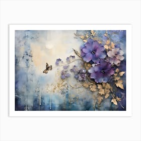 Vintage Moody Flowers 15 Art Print