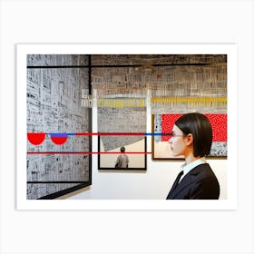 Woman Looking At Art Art Print