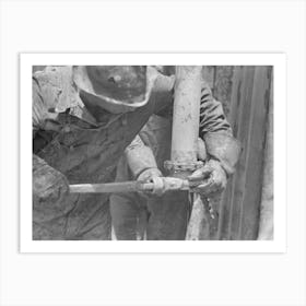 Untitled Photo, Possibly Related To Tightening The Nipple On The End Of Drill Pipe Oil Field, Kilgore, Texas, This Part O Art Print