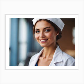 Portrait Of Pretty Smiling Nurse 8 Art Print