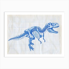 Heterodontosaurus Skeleton Hand Drawn Blueprint 1 Art Print