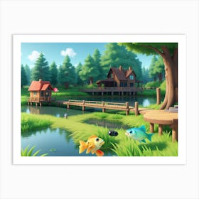 Fishes In The Pond Art Print