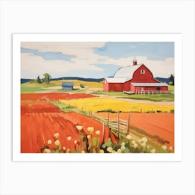 Red Barn - expressionism 1 Art Print