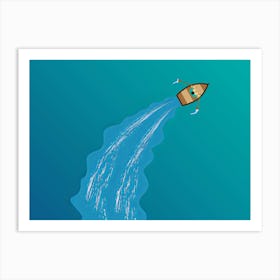 Illustration Of A Boat Art Print