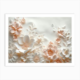 Flowers On A White Background Art Print