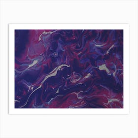 Purple And Blue Abstract Painting 2 Art Print