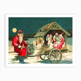 Christmas Eve, Old Religious Holiday Poster Art Print