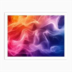 3d Abstract Smoke Patterns With Vibrant Colors Art Print