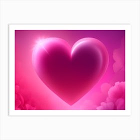 A Glowing Pink Heart Vibrant Horizontal Composition 30 Art Print