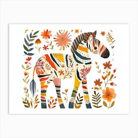 Little Floral Zebra 1 Art Print