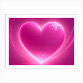 A Glowing Pink Heart Vibrant Horizontal Composition 92 Art Print