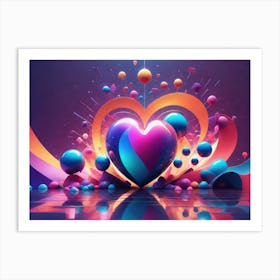 Colorful Heart Creative Art Print 16 Art Print