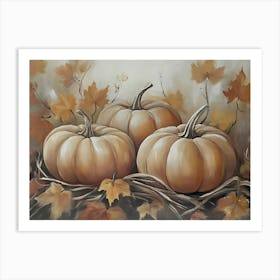 Three Pumpkins 2 Art Print