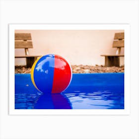 Colorful Beach Ball Floating In Pool 1 Art Print