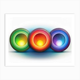 Abstract Colorful Glowing Spheres Art Print