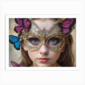 Butterfly Mask Art Print