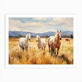 Horses Painting In Chile, Landscape 4 Art Print
