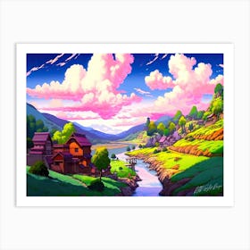 Countryside Homes - Anime Landscape Art Print