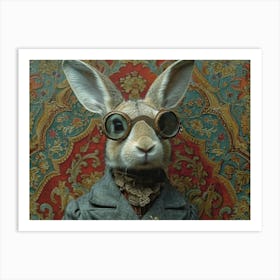 Absurd Bestiary: From Minimalism to Political Satire.Rabbit With Goggles Art Print