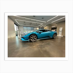 Blue Lamborghini 3 Art Print