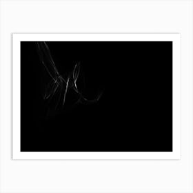 Glowing Abstract Curved Black And White Lines 1 Art Print