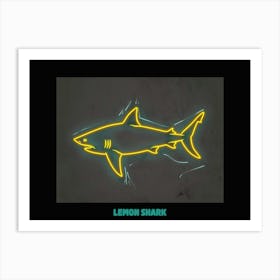 Neon Lemon Shark 2 Poster Art Print