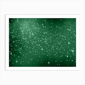 Sea Green Shining Star Background Art Print
