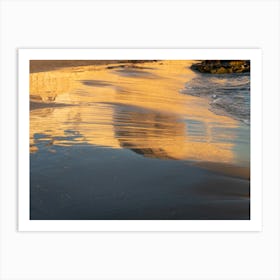 Evening light reflected in wet sand Art Print