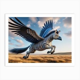 Zebraven Art Print